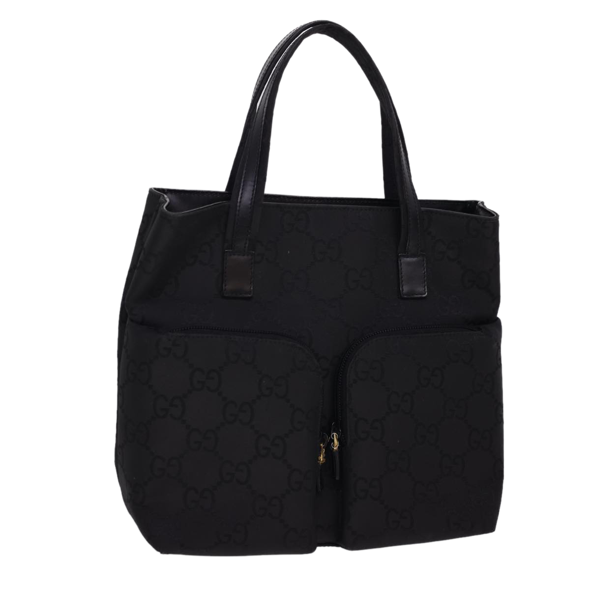 Gucci Gg Canvas Hand Bag Black 76479 Auth Am4153
